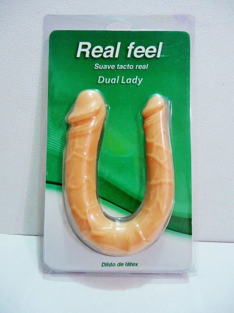 Dildo dual, suave tacto real, Real Feel Dual Lady, penetración doble