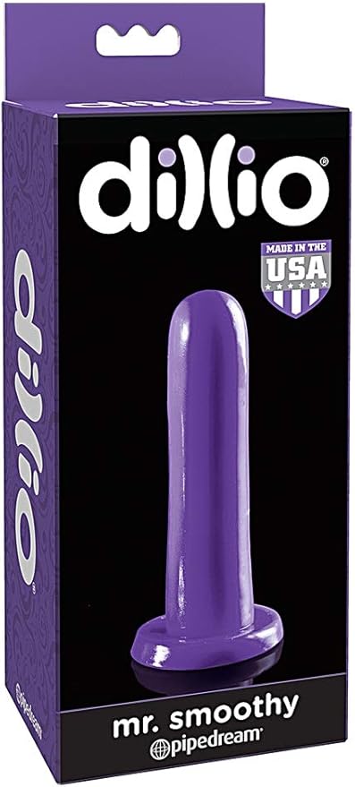 Dildo para principiantes, adherible y compatible con arnés, Dillio Purple - Mr. Smoothy 22cm