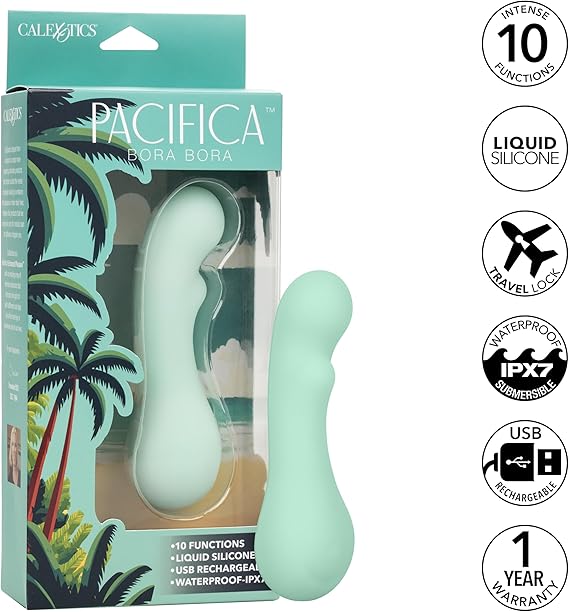Vibrador de punto G, 10 modos para mujer con acento bulboso y silicona impermeable, Pacifica Bora Bora CalExotics