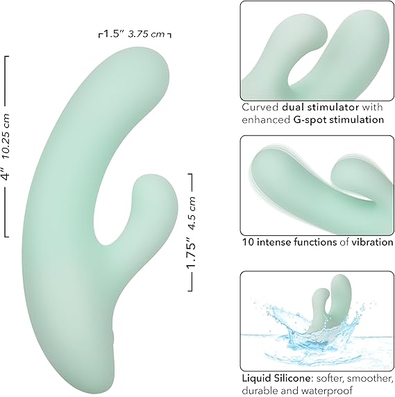 Vibrador de punto G 10 modos de doble motor para mujer, eje flexible y silicona impermea, Pacifica Fiji CalExotics