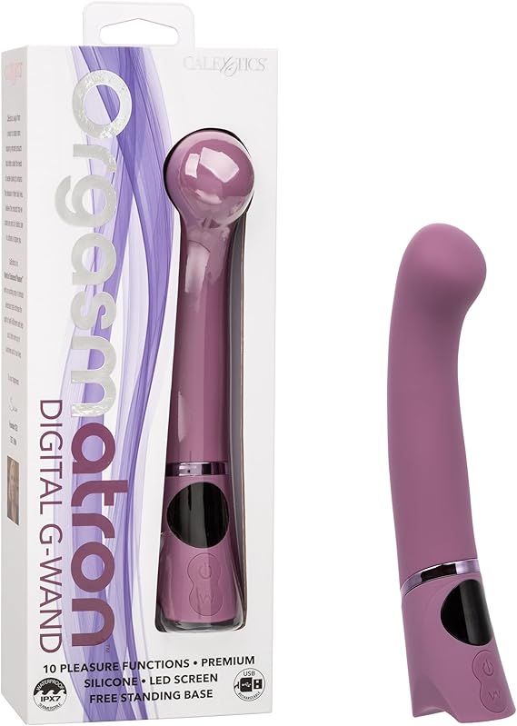 Vibrador de punto G impermeable de silicona recargable, Orgasmatron digital G_Wand CalExotics 19cm