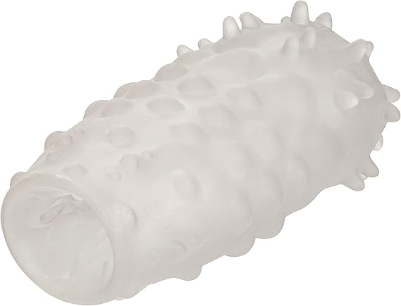 Masturbador masculino Funda de placer texturizada transparente, CalExotics Boundless Reversible Nubby Stroker