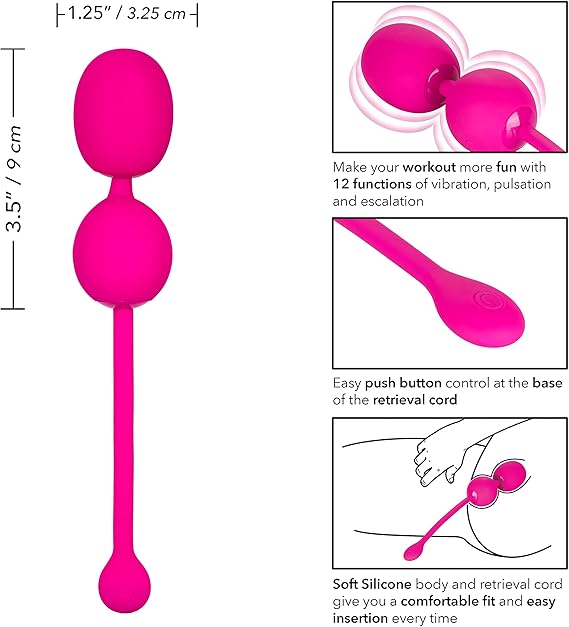 Ejercitador doble Kegel recargable, color rosa, California Exotics Novelties Bolas Kegel