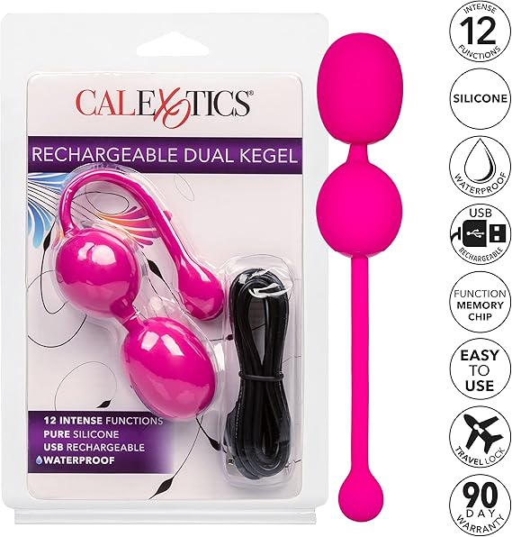 Ejercitador doble Kegel recargable, color rosa, California Exotics Novelties Bolas Kegel