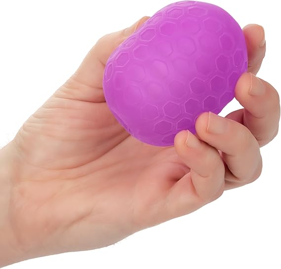 Masturbador masculino texturizado Stroker y extremo cerrado de succión, morado, CalExotics