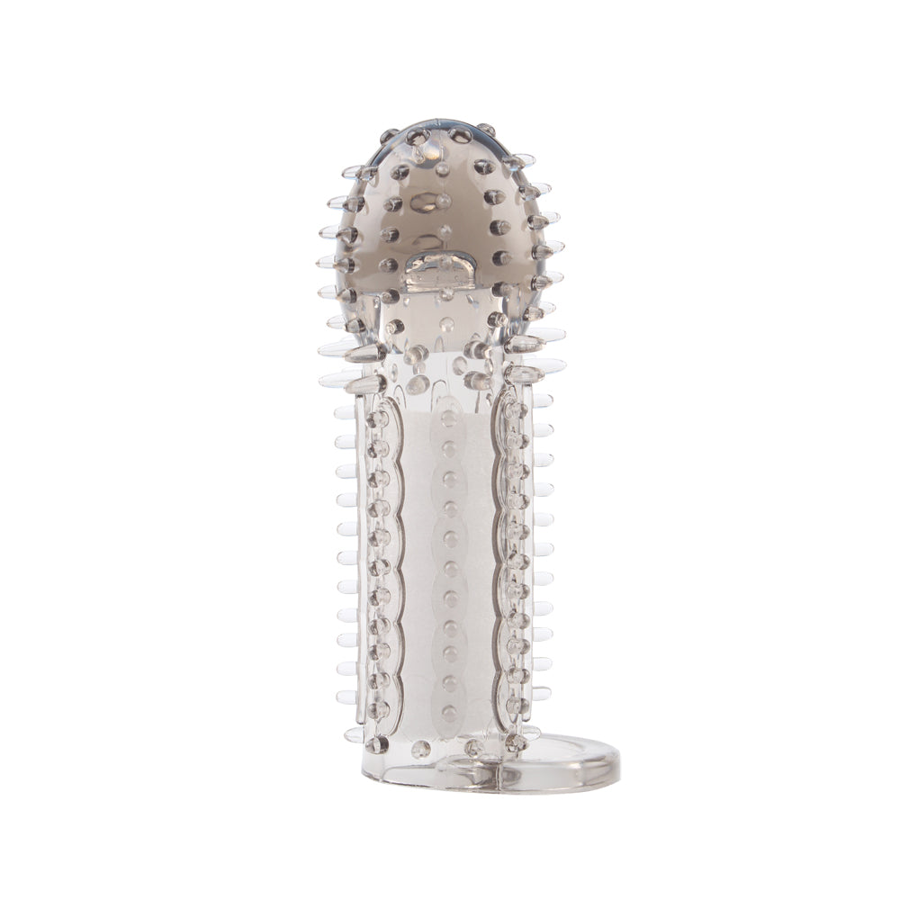 Funda extensor de pene, transparencia gris, 11cm x 2,5cm Nubby Sleeve-Grey Chisa