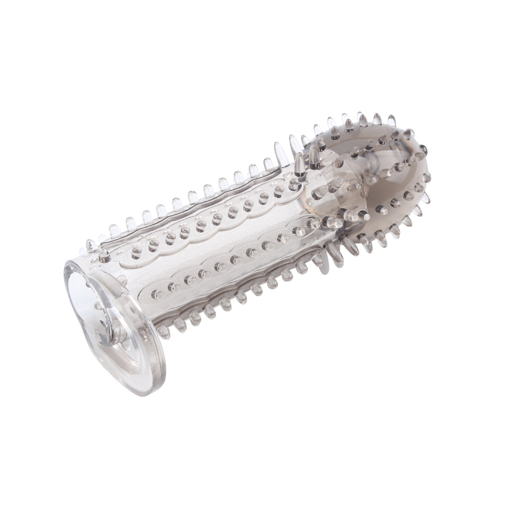 Funda extensor de pene, transparencia gris, 11cm x 2,5cm Nubby Sleeve-Grey Chisa