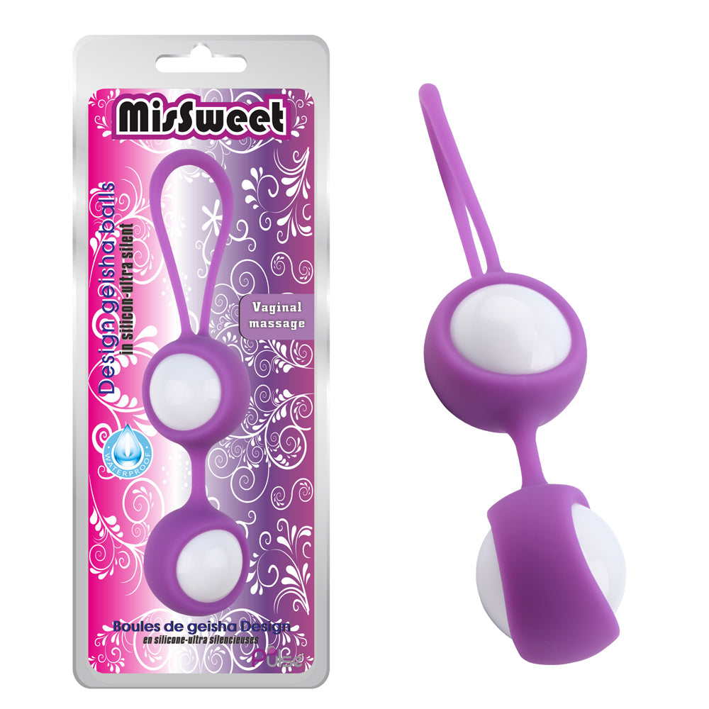Bolas Chinas Vaginales Geisha Balls Purple, ejercicos Kegel, con balín sensación de vibración