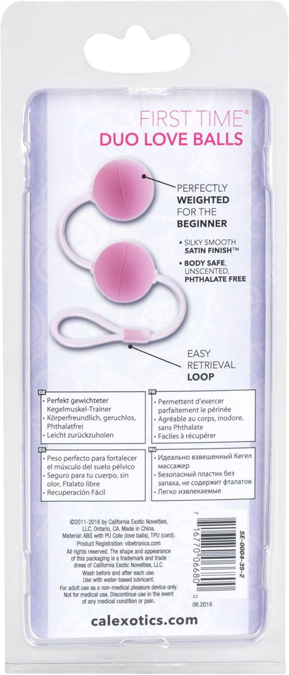 Bolas chinas para principiantes y ejericios Kegel, CalExotics First Time Duo Lover Balls pink