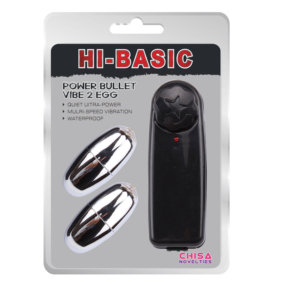 Vibrador De Bala dual Estimulador Con Control Hi-basic, Plateado, Chisa