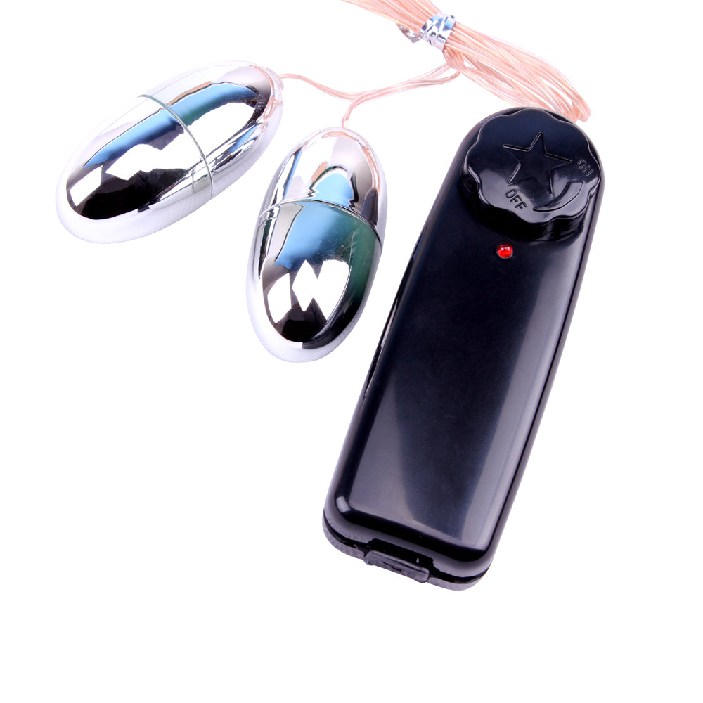 Vibrador De Bala dual Estimulador Con Control Hi-basic, Plateado, Chisa