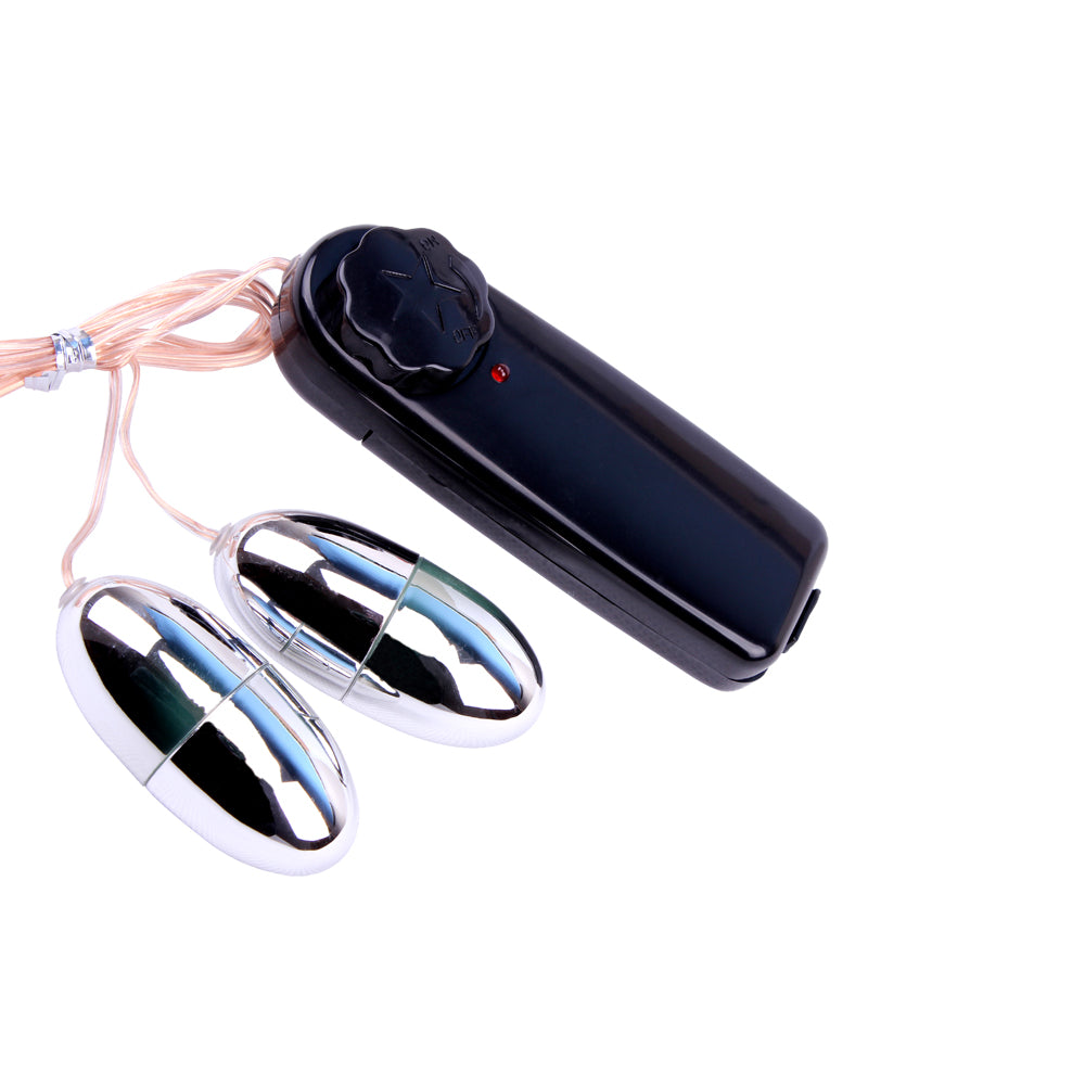 Vibrador De Bala dual Estimulador Con Control Hi-basic, Plateado, Chisa