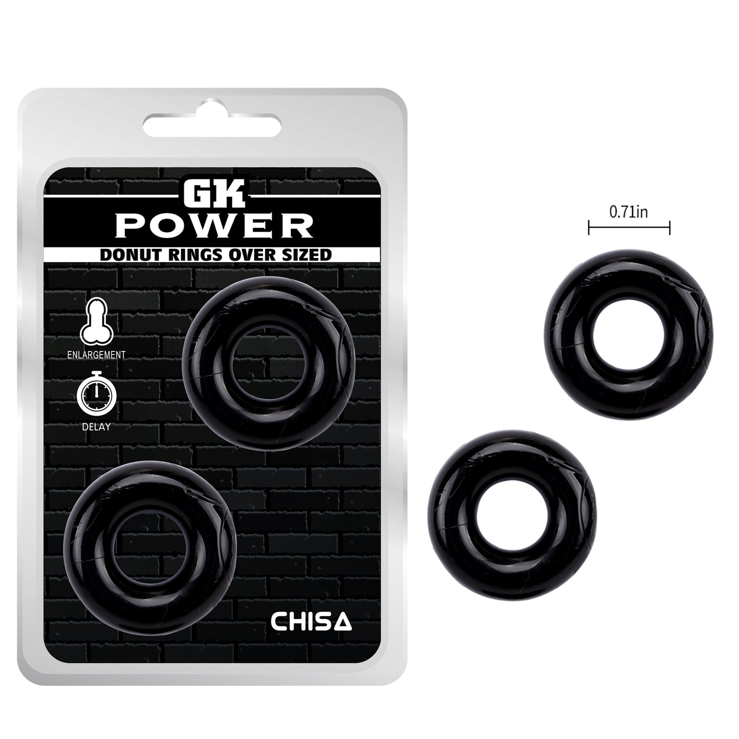 Anillos para pene y testículos, erección más firme y duradera, Donut Rings Over sized, Chisa
