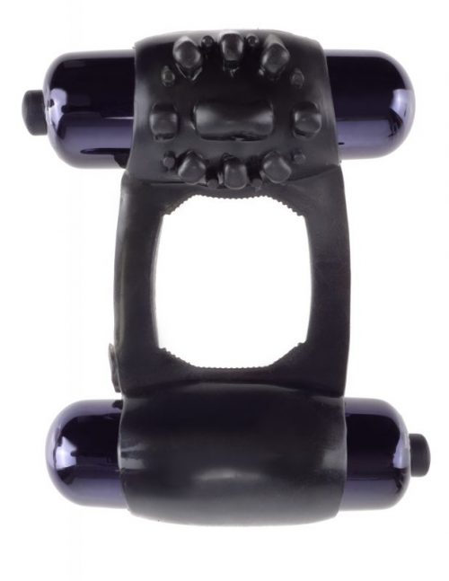 Súper anillo vibrador doble, estimula clítoris y testículos, Fantasy C-Ringz Duo-Vibrating Super Ring negro