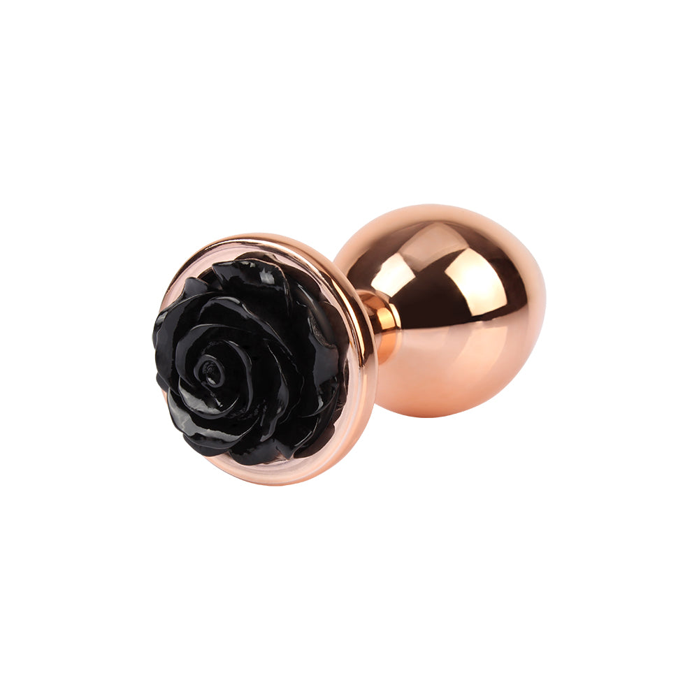 Plug Anal Gema Rosa negra, Evil Rose Anal Plug M, Elegante Color Dorado Oscuro