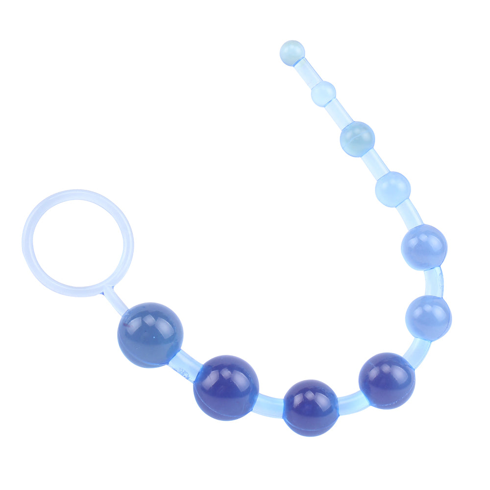 Bolas anales de gel para estimular y preparar la penetración anal, Sassy Anal Beads-Blue, CalExotics