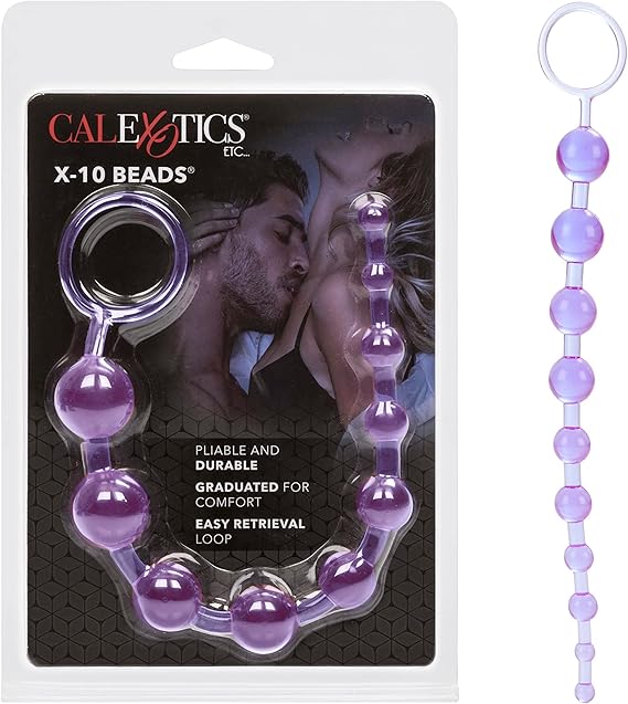 Bolas anales para principiantes, 10 cuentas graduales, x-10 beads purple CalExotics