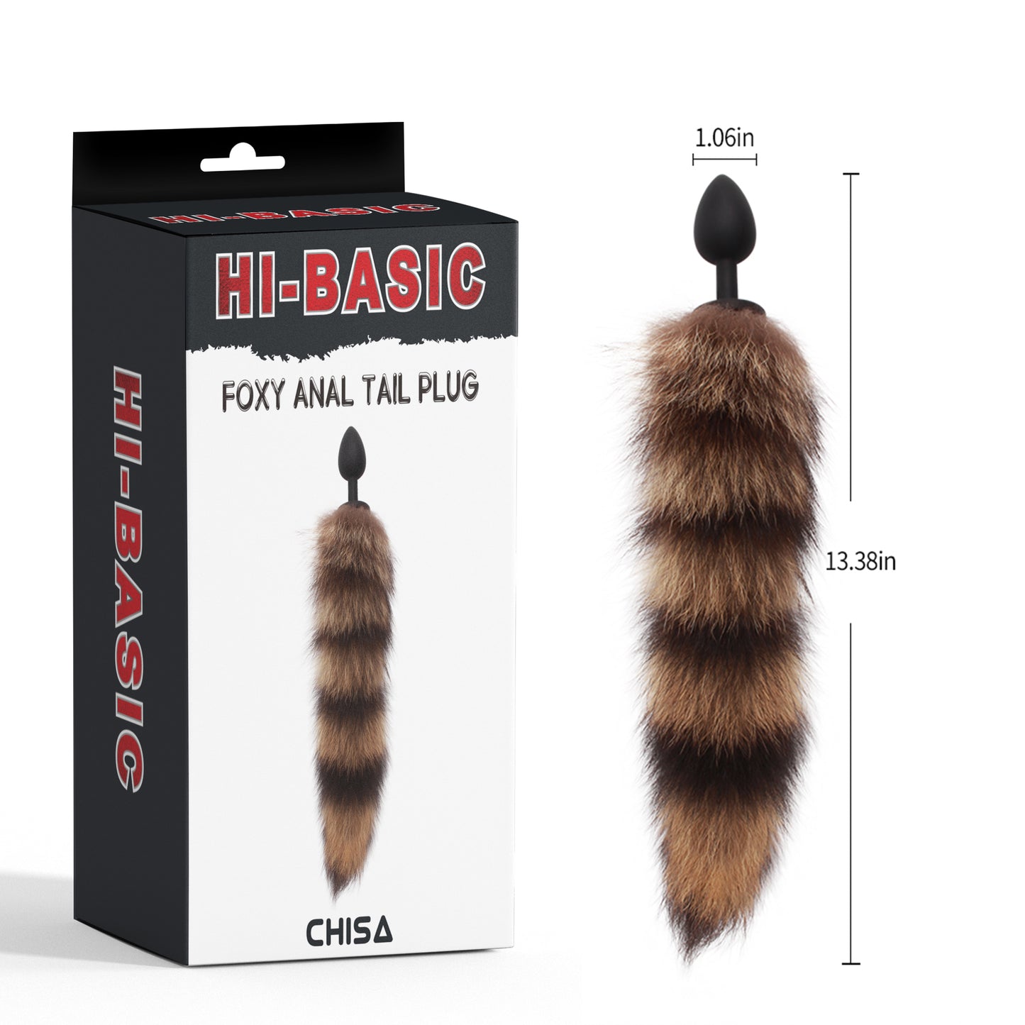 Plug anal con cola de zorro sintética y suave, Foxy Anal Tail Plug Brown