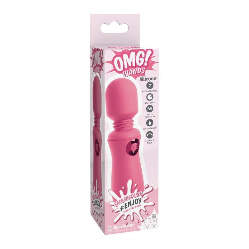 Vibrador, estimulador de clítoris y masajeador vaginal, OMG! Wands Hashtag enjoy Wand pink