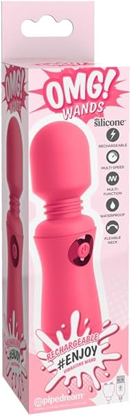 Vibrador, estimulador de clítoris y masajeador vaginal, OMG! Wands Hashtag enjoy Wand pink