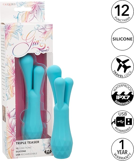 Vibrador y estimulador de clítoris, punto G, Gia Triple Teaser, CalExotics