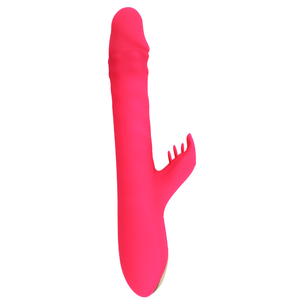 Vibrador estimulador de clítorís y punto G, vibrador dual con giro, Thrusting Rabbit, Chisa