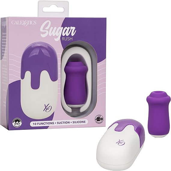 Succionador de clítoris Sugar Rush con estuche discreto, vibrador y estimulador de clítoris, CalExotics