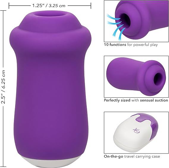 Succionador de clítoris Sugar Rush con estuche discreto, vibrador y estimulador de clítoris, CalExotics