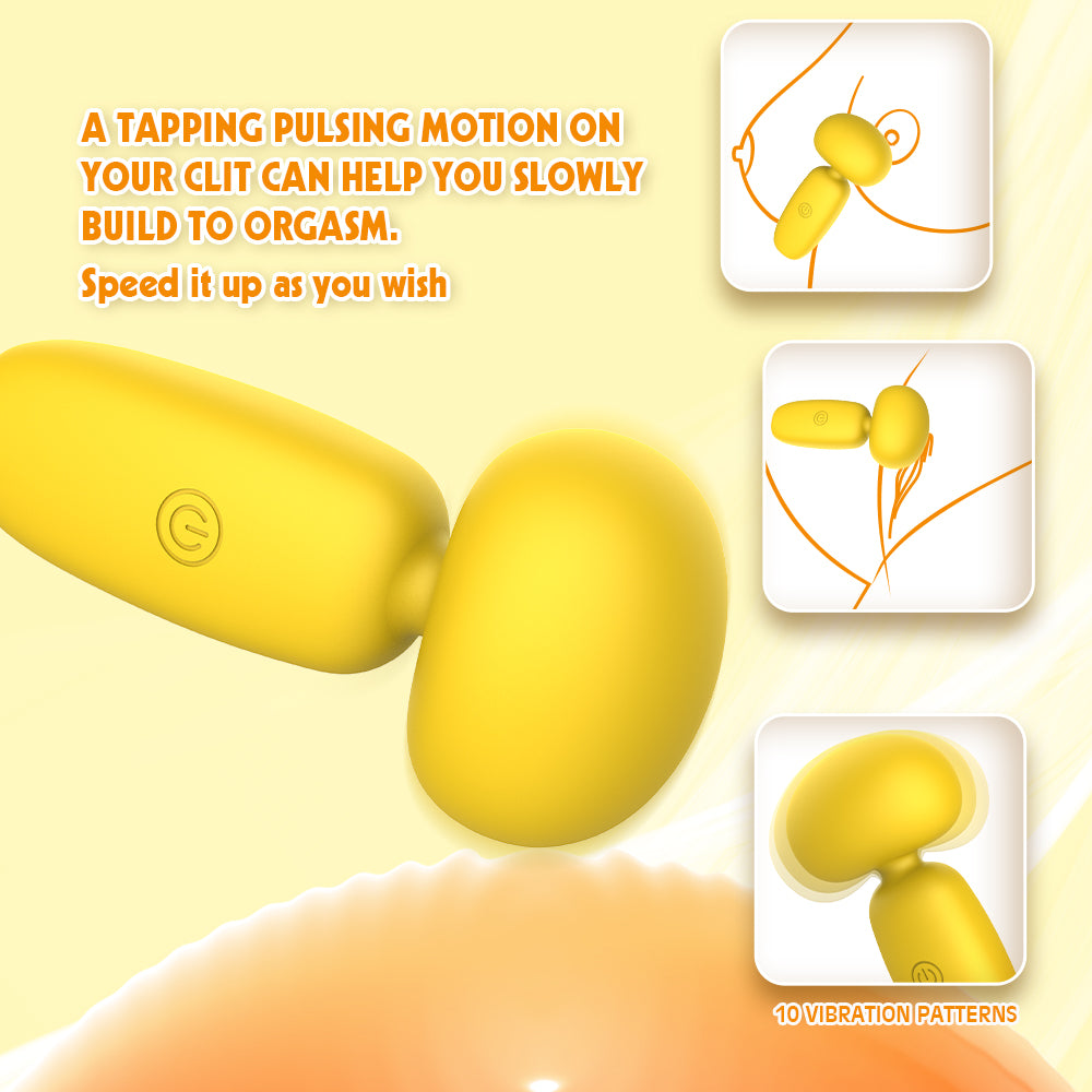 Vibrador y estimulador de clítoris Buster color amarillo, 10 patrones de vibración
