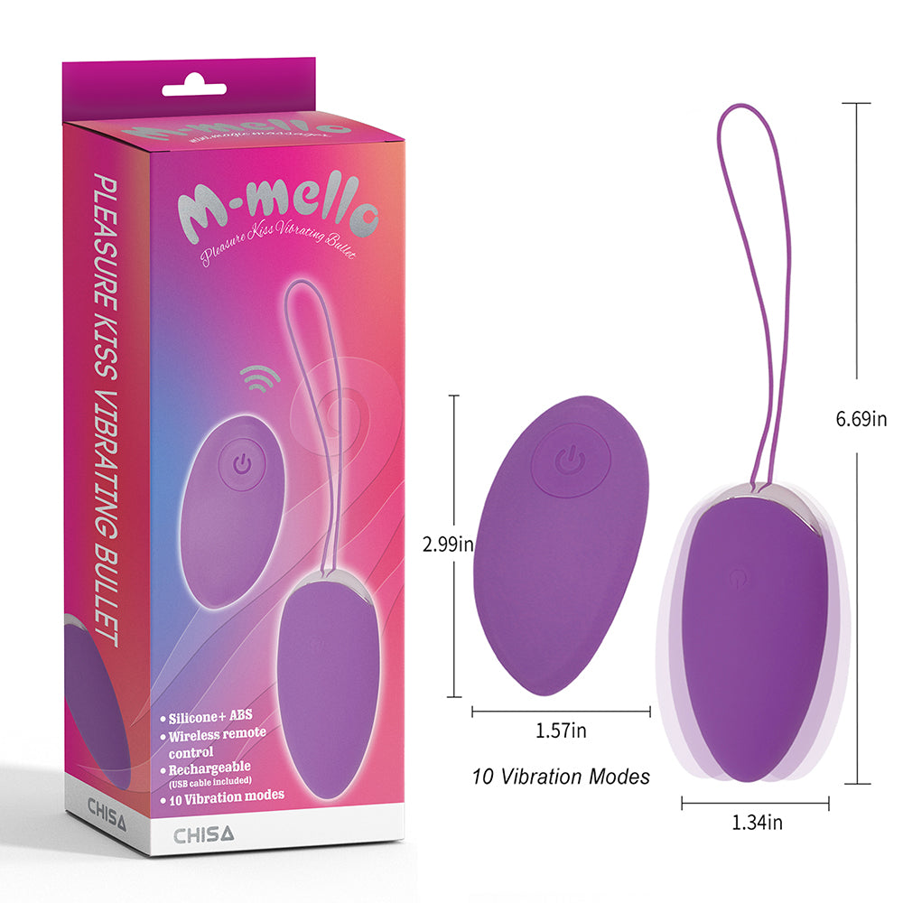 Vibrador de bala a control remoto, Pleasure Kiss Vibrating Bullet-Purple Kegel