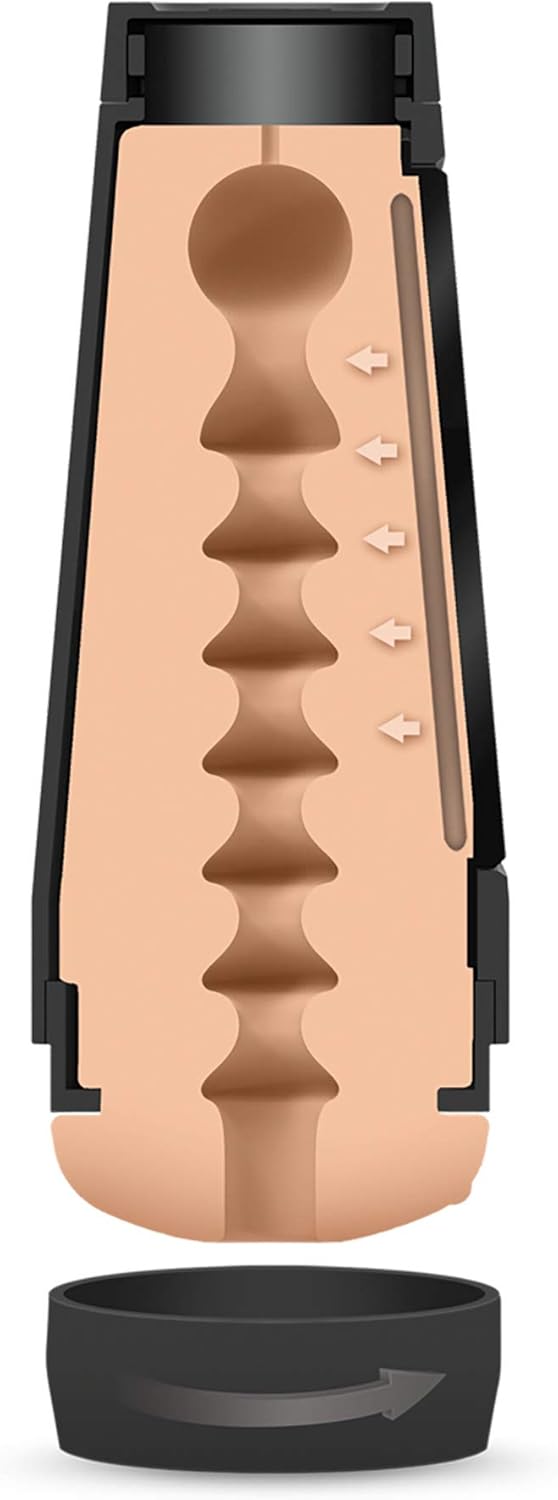 Masturbador masculino con interior texturizado, Mains Queeze endurance trainer strocker pussy