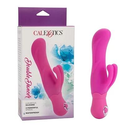 Vibrador con estimulador de clítoris, Calexotic double dancer 4 in.