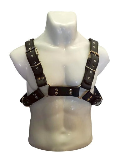 Arnés de pecho para hombre o mujer, bdsm, fetisch, bondage, negro y rojo con negro, ajustable