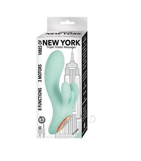 Vibrador masajeador triple, New york triple tickler massager, 8 funciones
