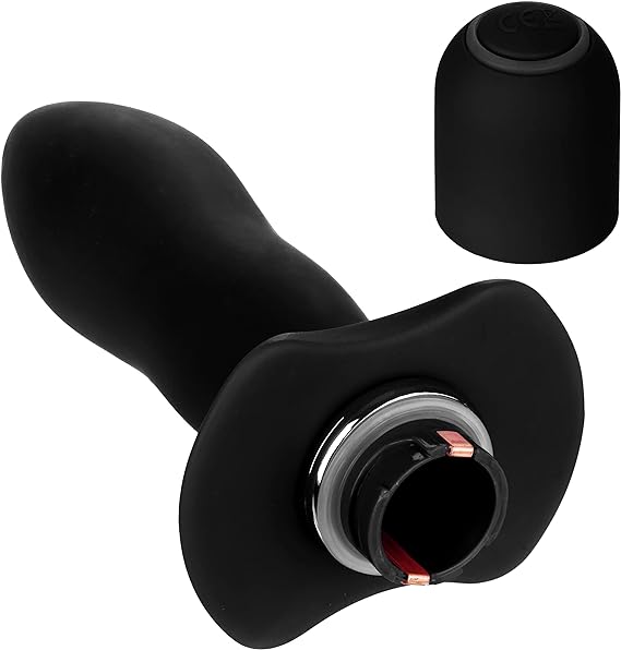 Vibrante sonda de silicona suave y flexible. Booty Call Pure Silicon Rocket Black. Calexotics 4.75in