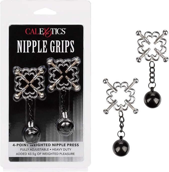 Pezoneras fetiche de 4 puntos ajustables, Nipple Grips 4-NP Press, Calexotics