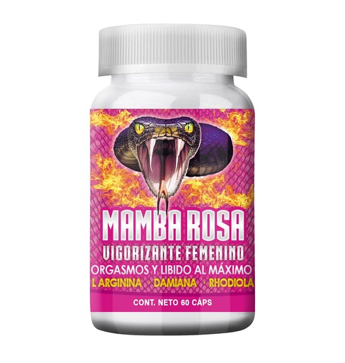 Vigorizante Femenino, suplemento para orgasmos y líbido al máximo, Mamba Rosa 60caps