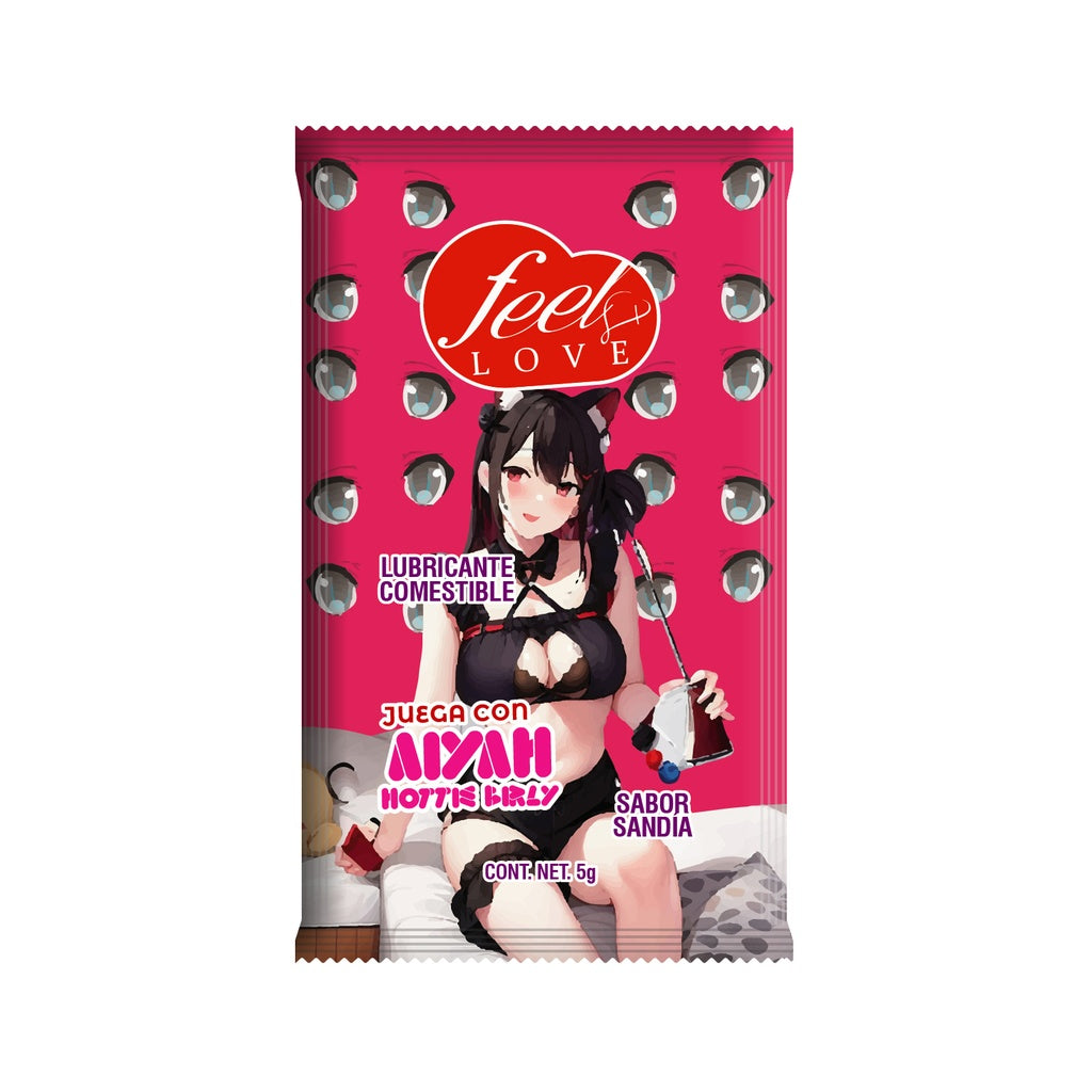 Lubricante comestible sabor sandia 5g, Anime Aiyah Hottie Girly, Feel Love