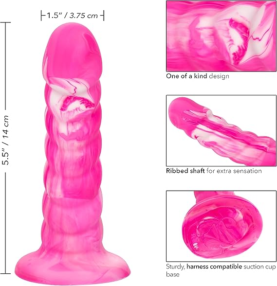 Dildo adherible sensación realista, rosa 14cm Twisted Calexotics