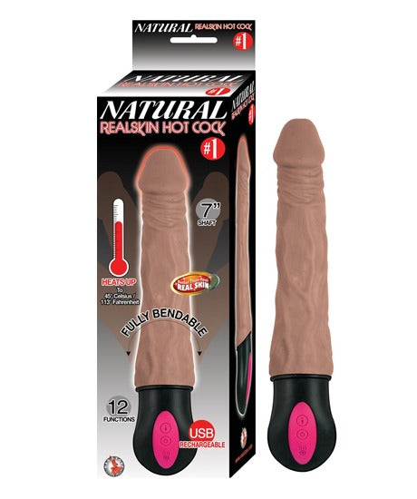 Vibrador realista, multiposición, Natural  Realskin Hot Cock #1-b, 17cm
