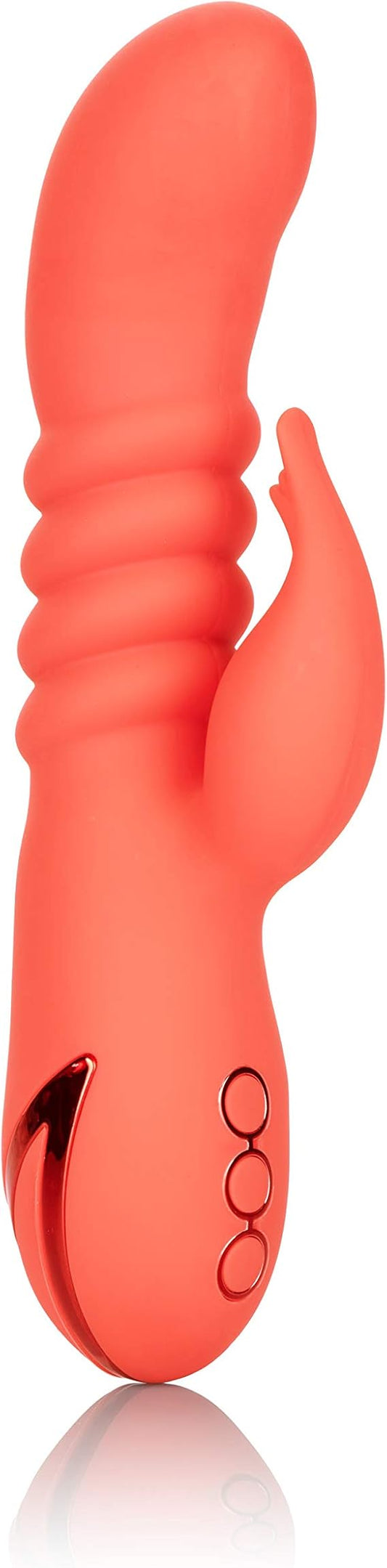 Vibrador dual o de conejo silicona, California Dreaming y Cutie, naranja CalExotics