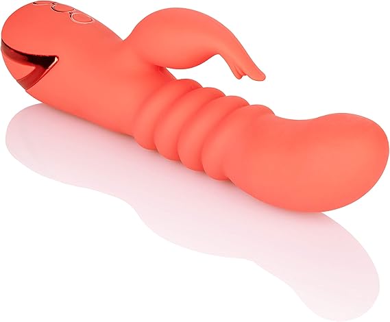 Vibrador dual o de conejo silicona, California Dreaming y Cutie, naranja CalExotics