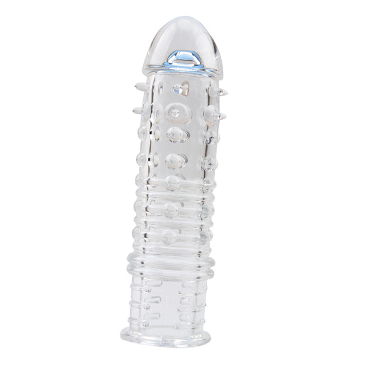 Funda extensor de pene,una pulgada más, Swirls Sleeve clear, transparente