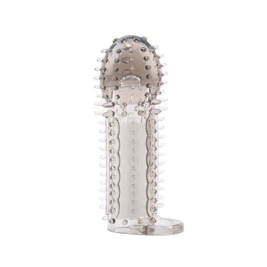 Funda extensor de pene, transparencia gris, 11cm x 2,5cm  Nubby Sleeve-Grey Chisa