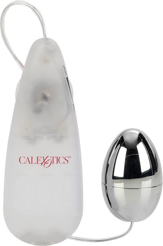 Huevo vibrador, estimulador plateado, zonas erógenas  Pocket Exotics CalExotics