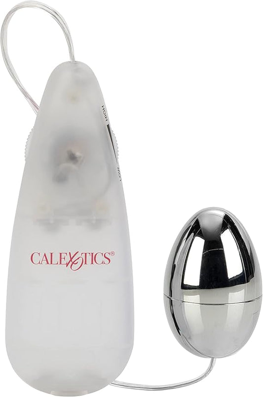 Huevo vibrador, estimulador plateado, zonas erógenas  Pocket Exotics CalExotics