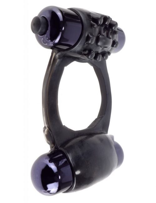 Súper anillo vibrador doble, estimula clítoris y testículos, Fantasy C-Ringz Duo-Vibrating Super Ring negro