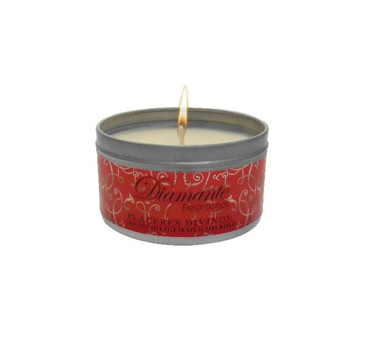 Vela con feromonas para Masaje con cera de soya, Placeres divinos, frutos rojos dura más, 4oz y 8oz