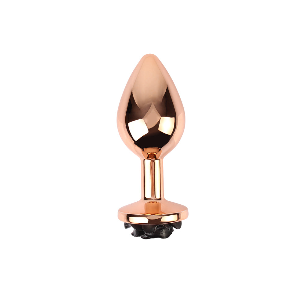 Plug Anal Gema Rosa negra, Evil Rose Anal Plug M, Elegante Color Dorado Oscuro