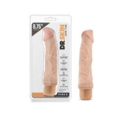 Vibrador realista y grande, Dr skin cock vibe 6 beige, 22cm